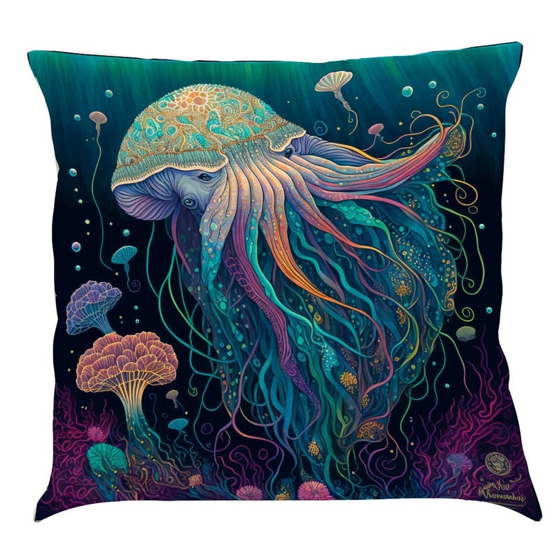 Ocean Series Cotton Linen Car Pillowcase with Creative Print for Car Interior|Home & Living > Home Decor > Pillows & Cushion Covers