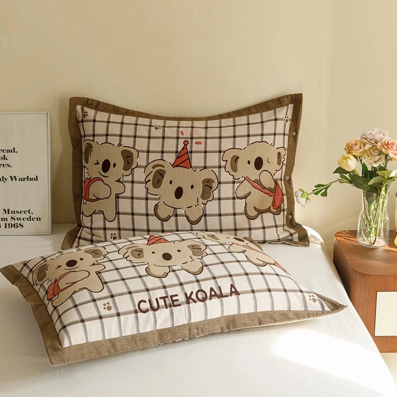 Adorable Animal Print Letter Lattice Cotton Pillow Covers for Couch & Sofa Decor | Home Decor Cushions