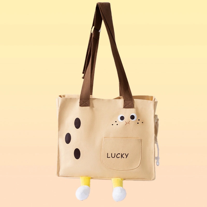 Adorable Canvas Cat & Small Dog Carrier Bag with Head-Out Window, Crossbody & Handheld Shoulder Pet Travel Bag|Pet Accessories