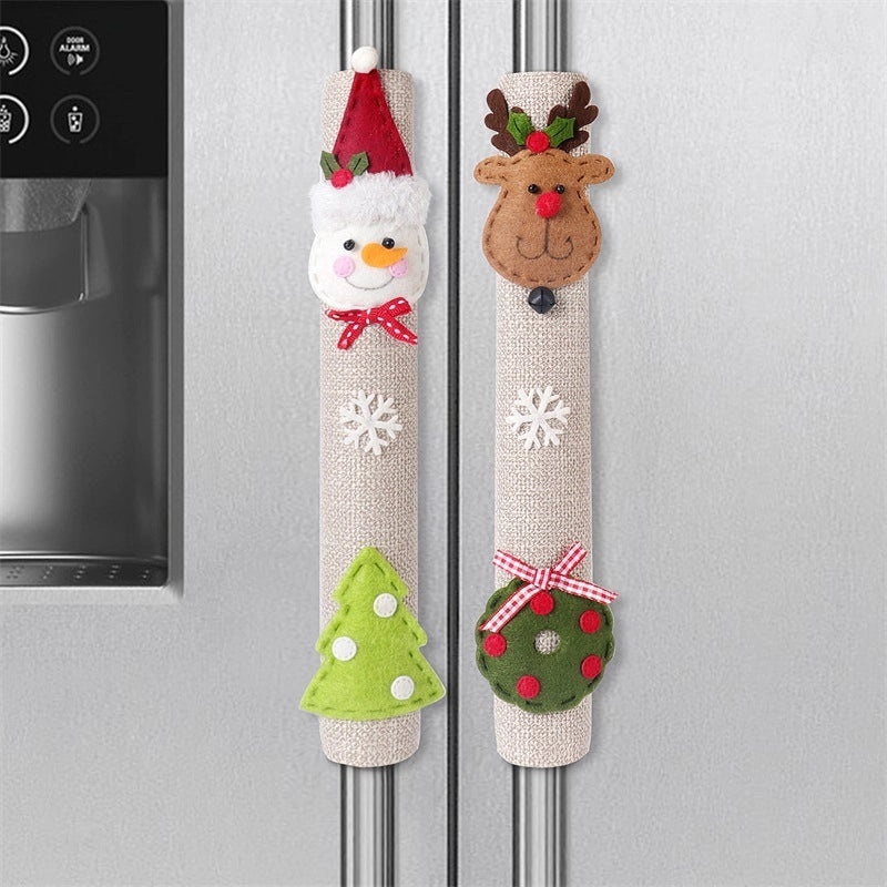 Cute Christmas Tree and Snowman Handle Gloves for Family Indoor Gathering | Home & Kitchen Accessories
