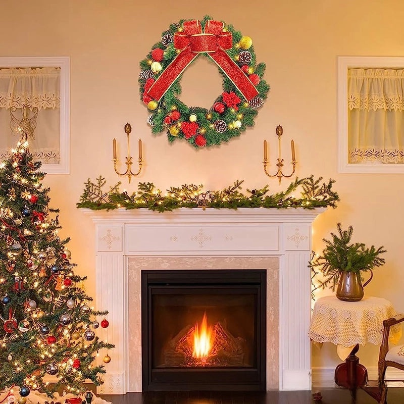 Christmas Wreath Door Hanging Ornament Christmas Window Decoration Holiday Pendant Xmas Decor Hot Sale|Home Decorations