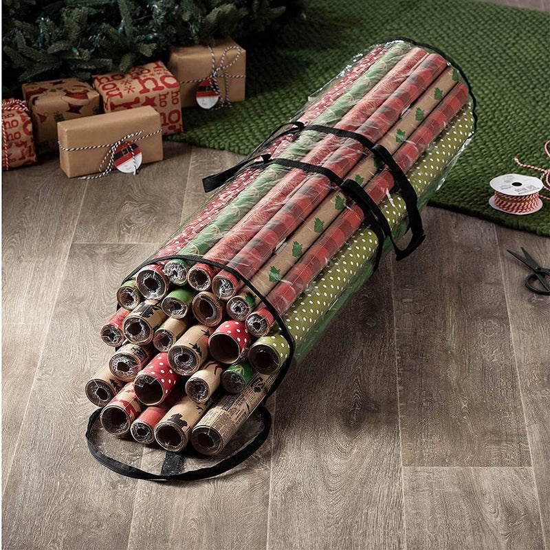 Christmas Gift Storage Bag Transparent Waterproof Dustproof Wrapping Paper Organizer | Gift Storage & Organization