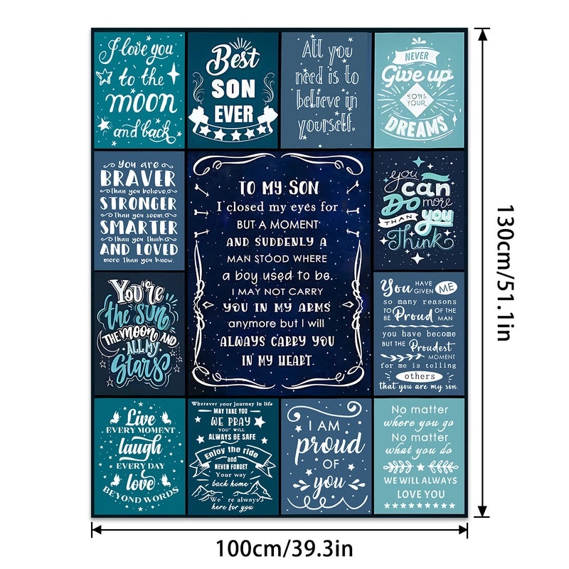 Cozy Polyester Letter Print Blanket for Couch and Sofa Decor | Home Textiles & Throws