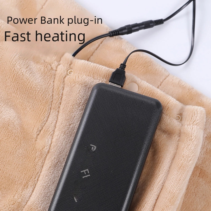 USB Electric Heated Blanket Portable Charging 5V Warm Shawl for Car Dormitory Outdoor Use|Heated Blankets & Shawls