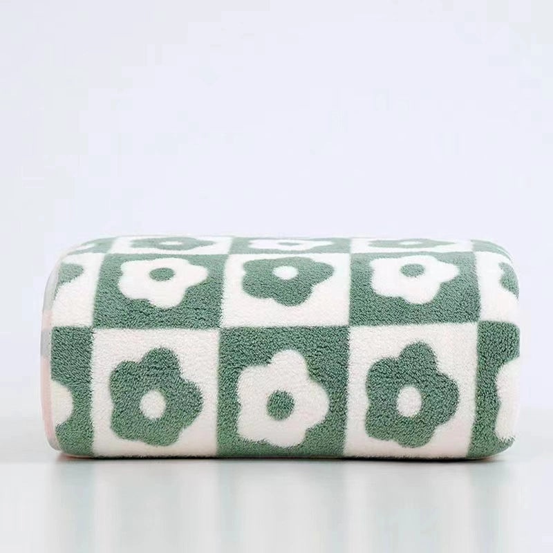 Soft Coral Fleece Pig Flower Towel Set for Couples | Home & Living Towel Gift Set