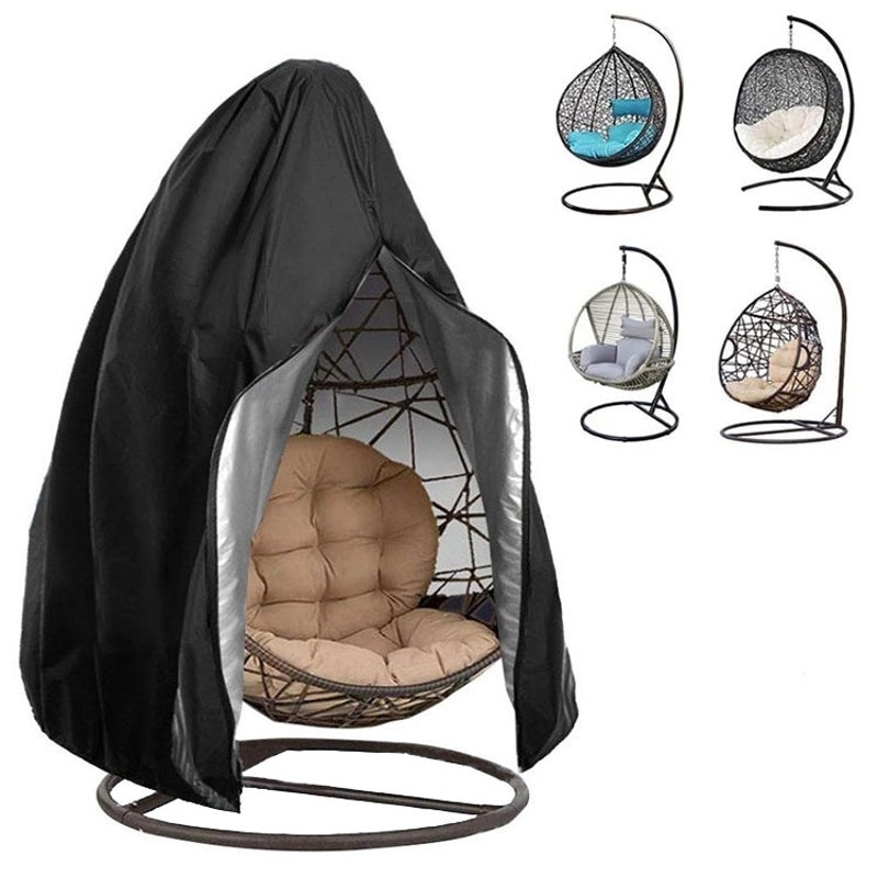 Outdoor Swing Chair Dust Cover with Middle Zipper, Multicolor Eggshell Hanging Chair Protector|Outdoor Furniture Accessories