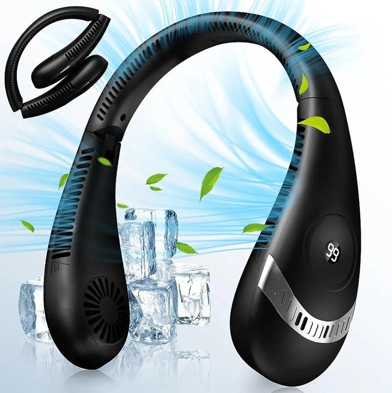 Portable Folding Neck Fan, Leadless Design, Large Wind Storage, Hands-Free Hanging Small Fan | Portable Fans