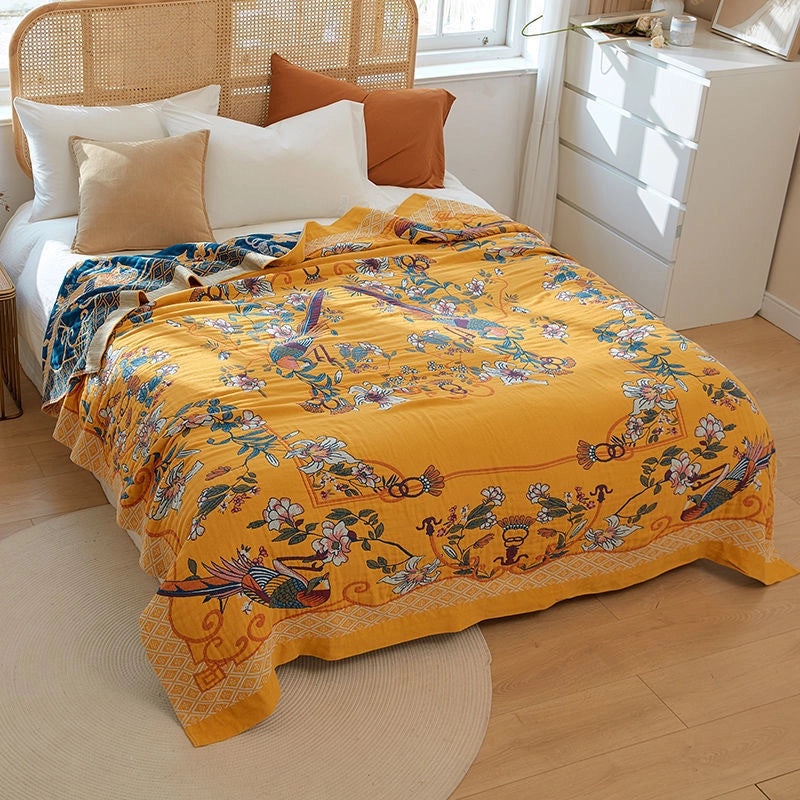 Summer Pure Cotton Gauze Quilt Lightweight Sofa Cover Blanket Bed Sheet for Adults|Home Textiles