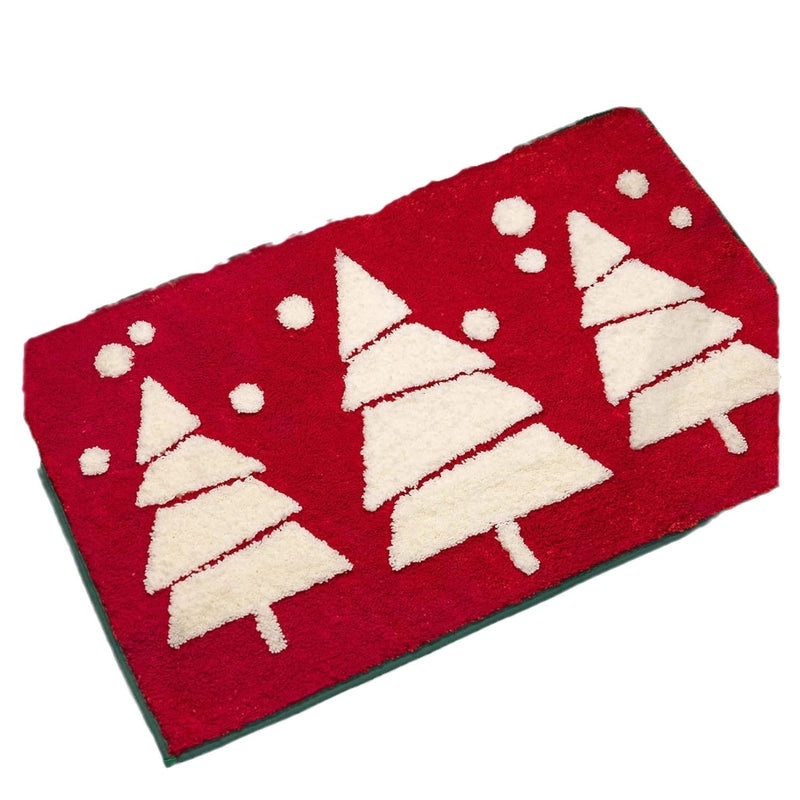 Festive Santa & Reindeer Cashmere-Feel Carpet Bedding for Christmas Vacation|Home Decor Bedding