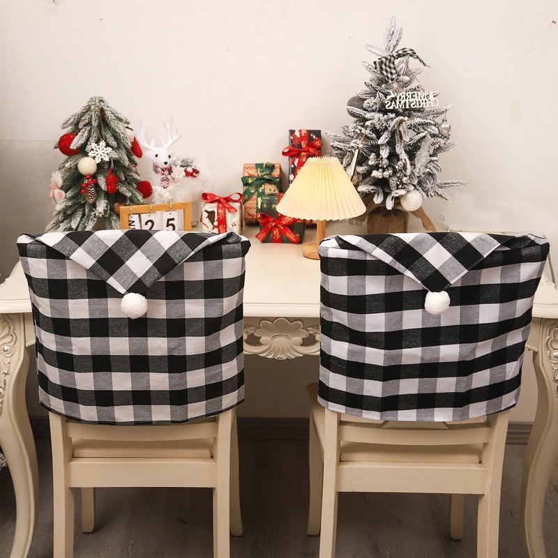 Nordic Christmas Plaid Chair Cover for Holiday Party | Home Decor & Party Supplies