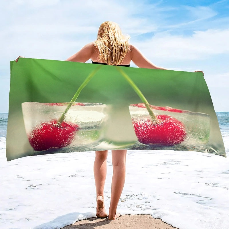 Adorable Cherry Patterned Superfine Fiber Towel | Home & Kitchen Towels