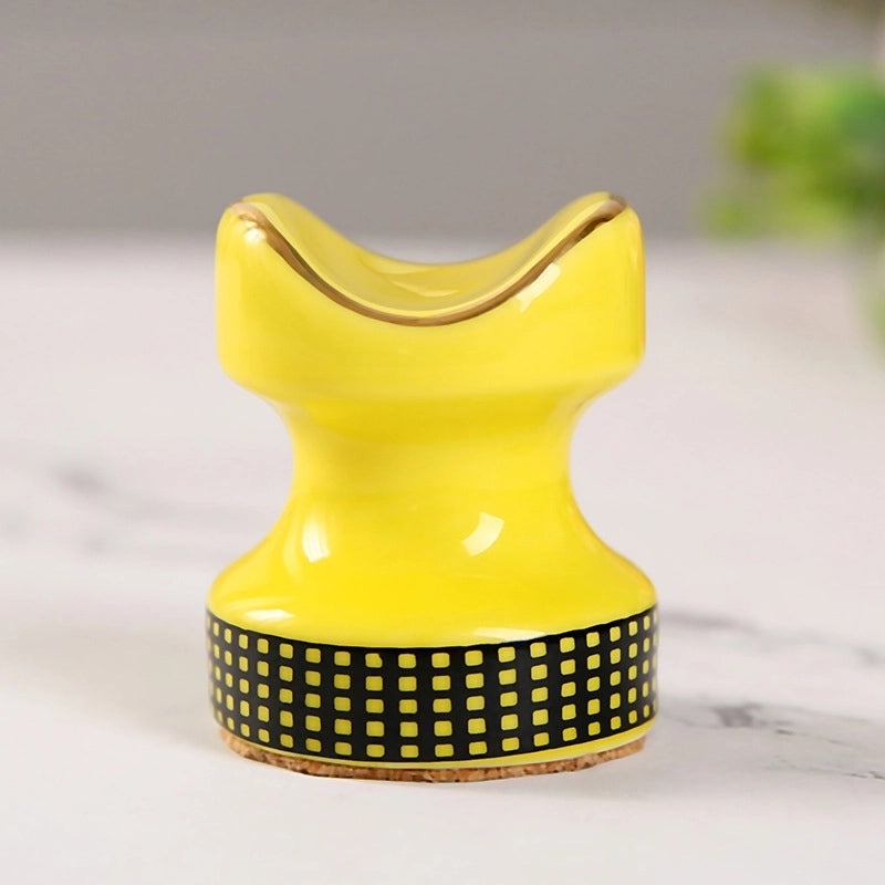 Portable Ceramic Cigar Ashtray Gold Dual-Color Mini Holder European Style | Home & Living Accessories