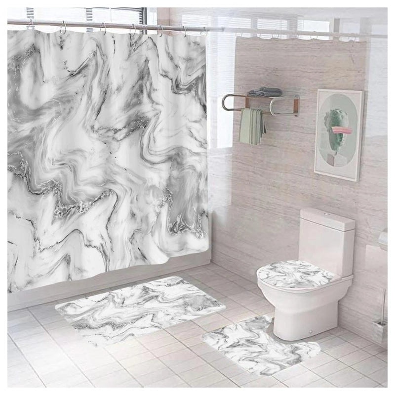 Modern Marble Pattern Polyester Shower Curtain for Bathroom|Bath & Shower Curtains