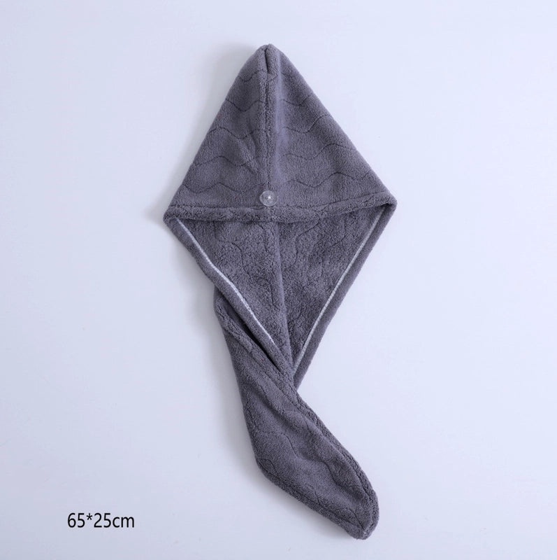 Classic Solid Color Coral Fleece Hair Towel Cap for Women | Hair Accessories