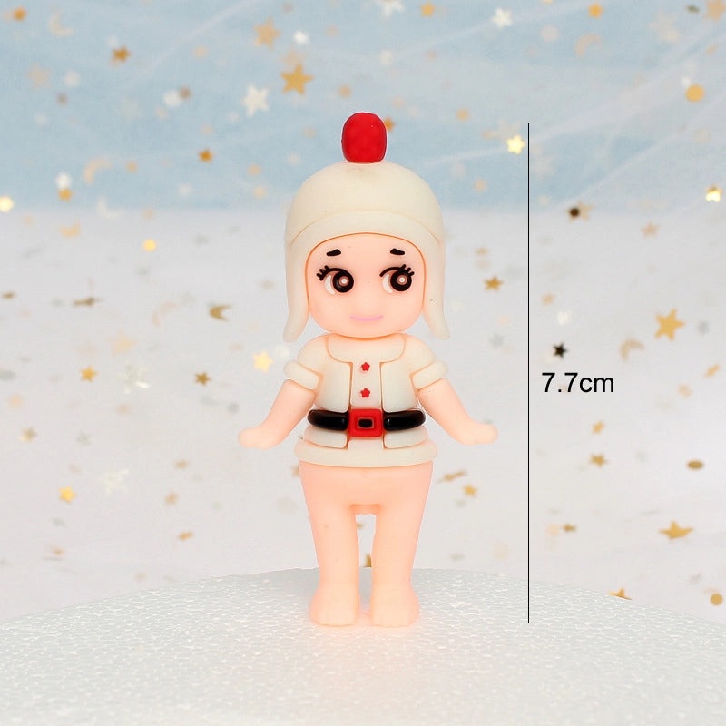 Christmas Cake Decoration Set Soft Glue Plug-in Christmas Tree Santa Snowman Reindeer Holiday Decor|Christmas Cake Decorations