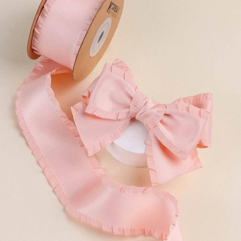 Thickened Ruffled Ribbon Bow Hair Clip High Density Wave Edge Skirt Decoration|Hair Accessories