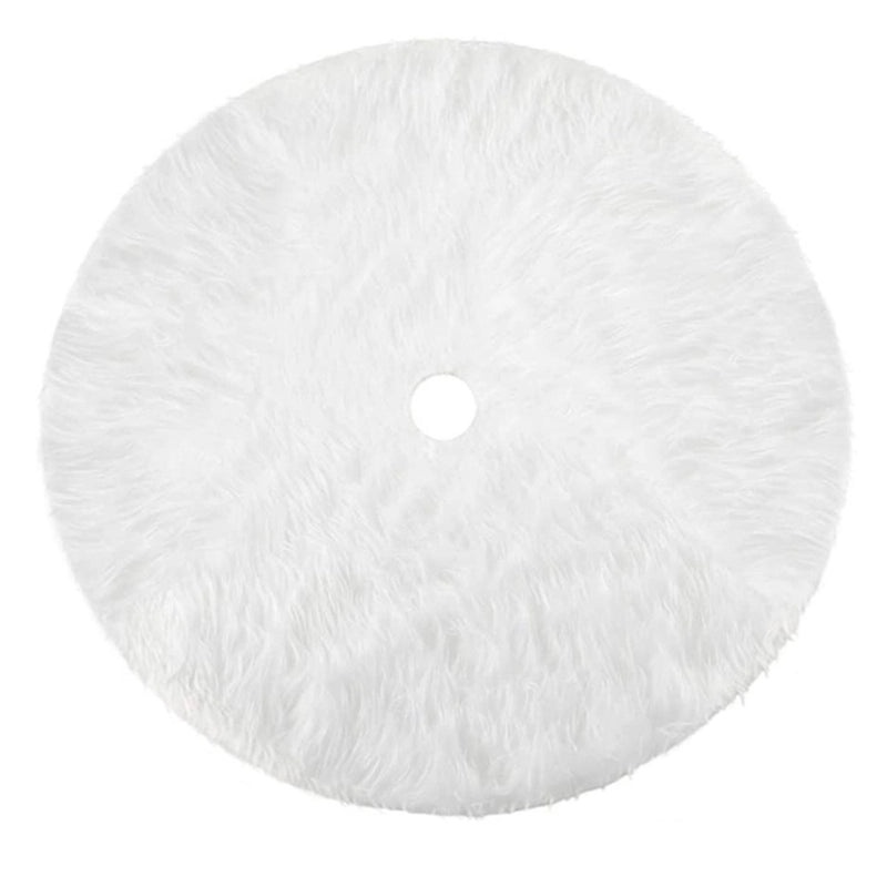 Pure White Rabbit & Snowflake Wool Christmas Tree Skirt | Christmas Tree Skirts & Skirts Accessories