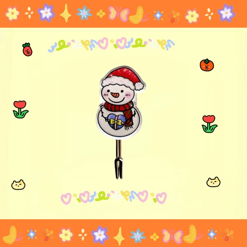 Festive Christmas Tree Santa Snowman Acrylic Wall Hooks|Home Decor Accessories