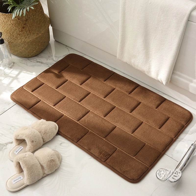 Quick-Dry Memory Sponge Bath Mat Non-Slip Water Absorbent Floor Rug for Bedroom Kitchen Bathroom|Home Decor & Flooring