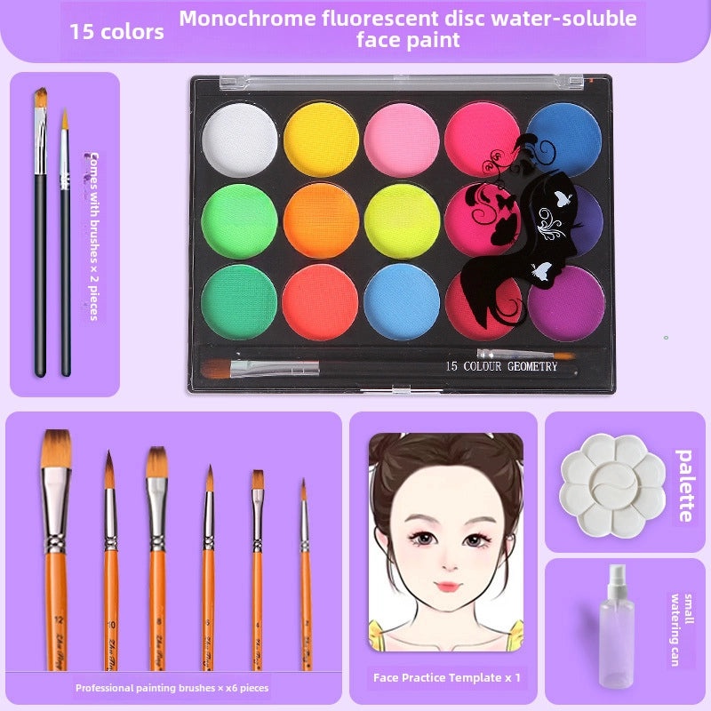 12-Color Face Paint Set for Kids Water-Soluble Safe Halloween Body Makeup|Children's Face Paint & Body Art
