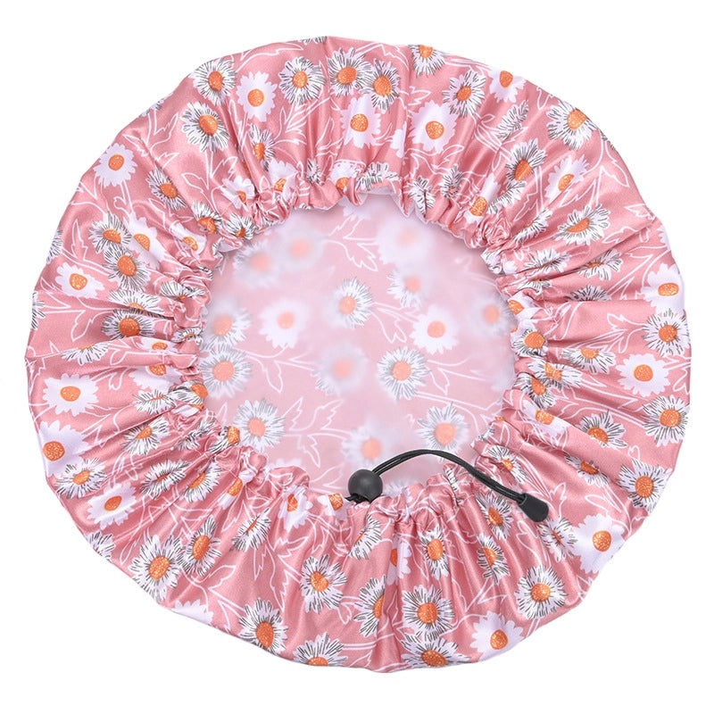 Vacation Waterproof Cartoon PE Shower Cap for Hair Protection|Bathroom Accessories