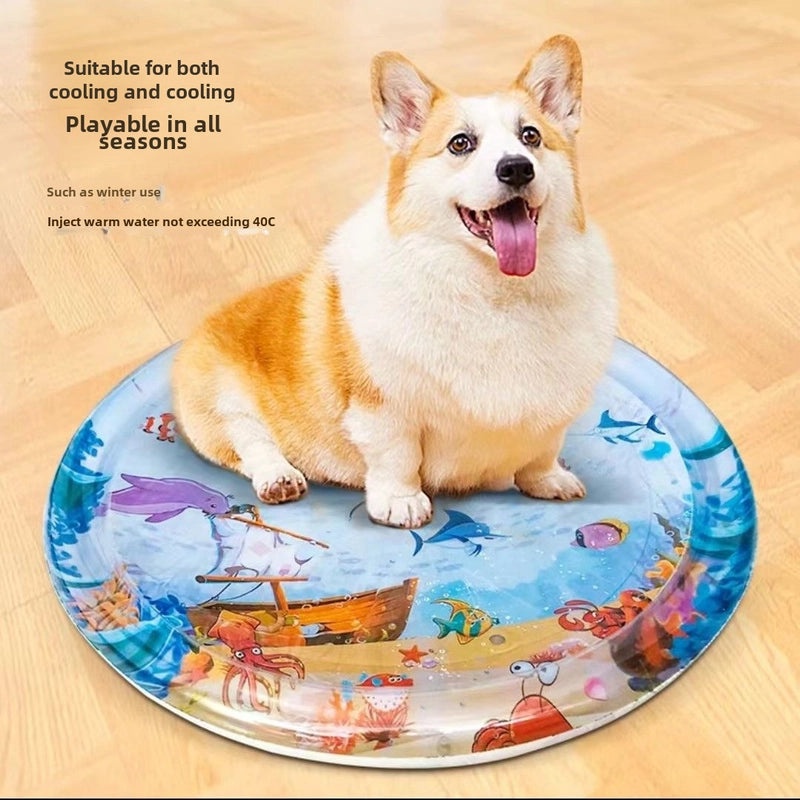 Inflatable Cat and Dog Cooling Water Mat with Fish Toy for Pets|Pet Cooling Accessories