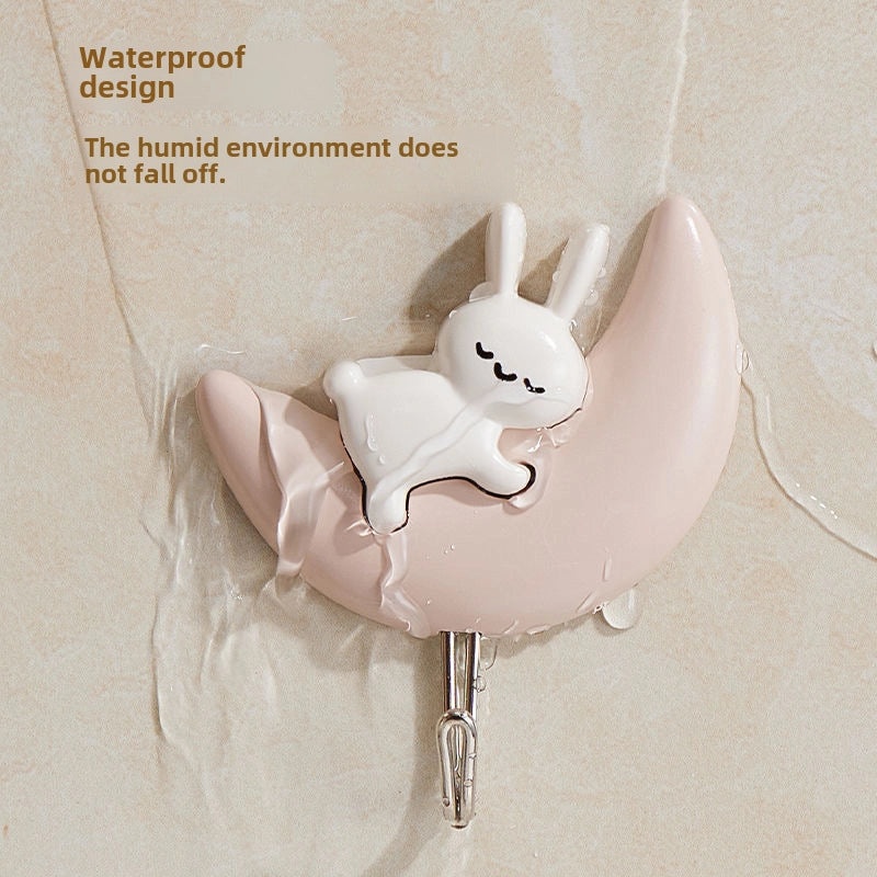Cute Rabbit Hook Self-adhesive Wall Hanger for Bathroom Dorm Bedroom | Home Organization Accessories