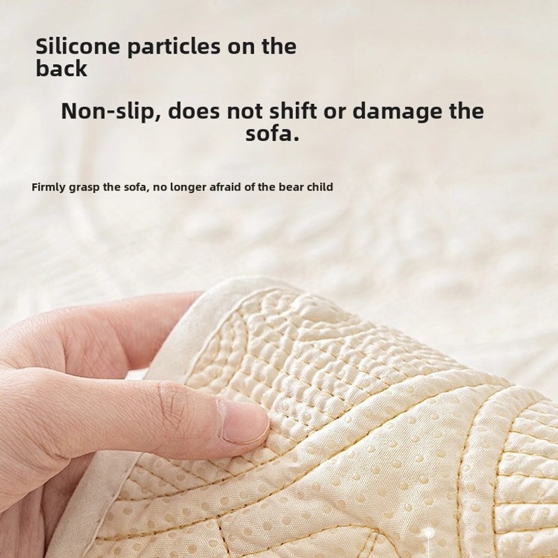 Japanese Korean Style Cream Cotton Sofa Cushion Four Seasons Non-Slip Universal Sofa Cover|Home Decor