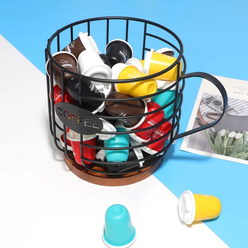 Solid Color Iron Coffee Basket for Casual Use|Home & Kitchen Storage