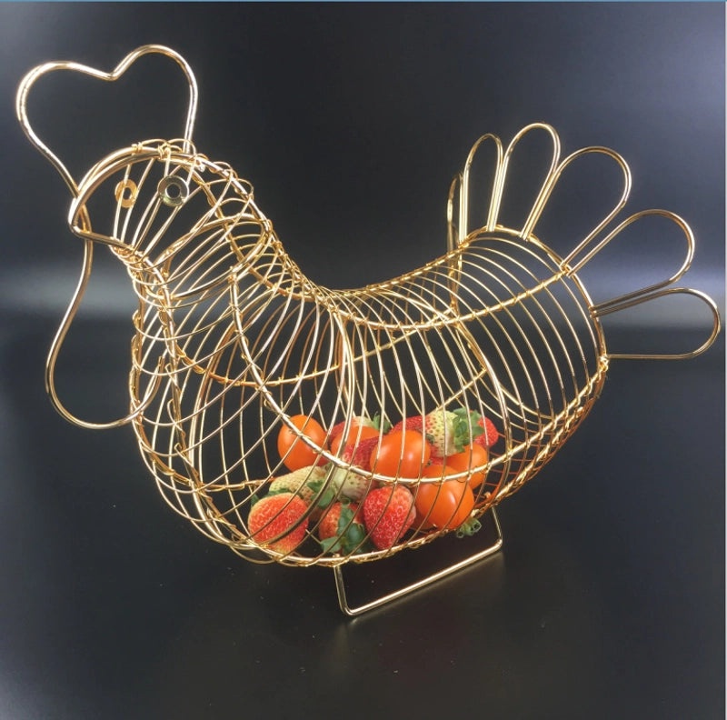 Wrought Iron Multi-Purpose Fruit & Egg Basket | Kitchen Storage & Decorative Baskets