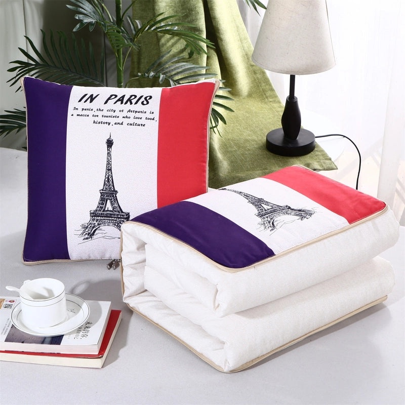 Custom Logo Pillow Quilt Dual-use Car Cushion & Sleeping Blanket Four-season Thin Blanket Gift Printing|汽车配件