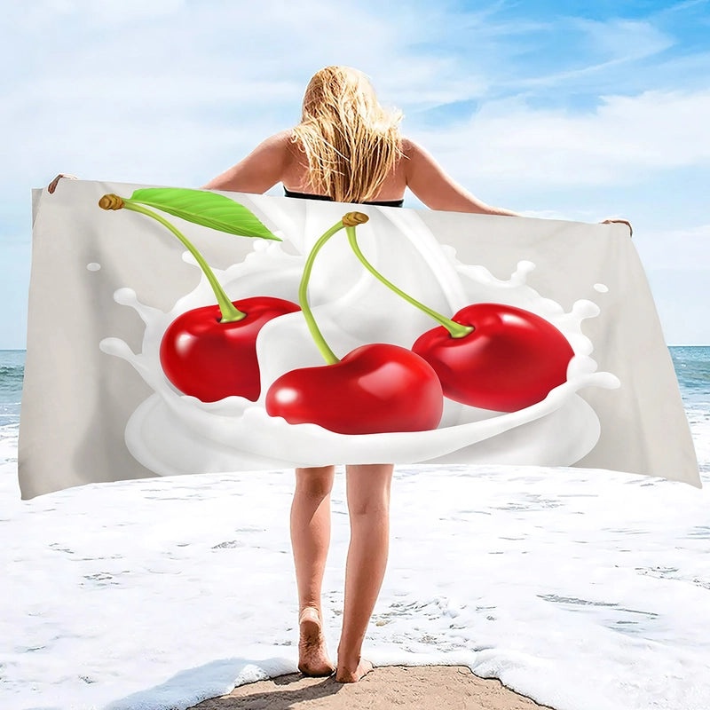 Adorable Cherry Patterned Superfine Fiber Towel | Home & Kitchen Towels