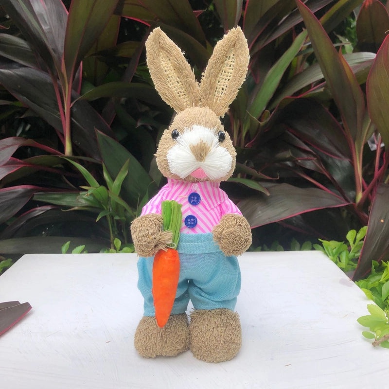 Mini 25cm Woven Rabbit Easter Decor Cute Display Gift Small Prizes Birthday Present|Home Decor & Gifts