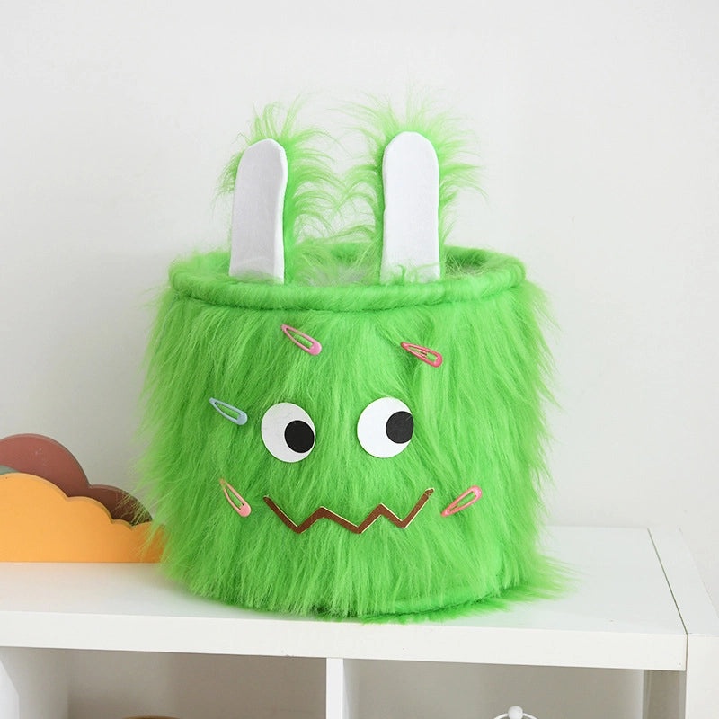 Adorable Long Hair Monster Fabric Storage Basket Organizer|Home Storage & Organization