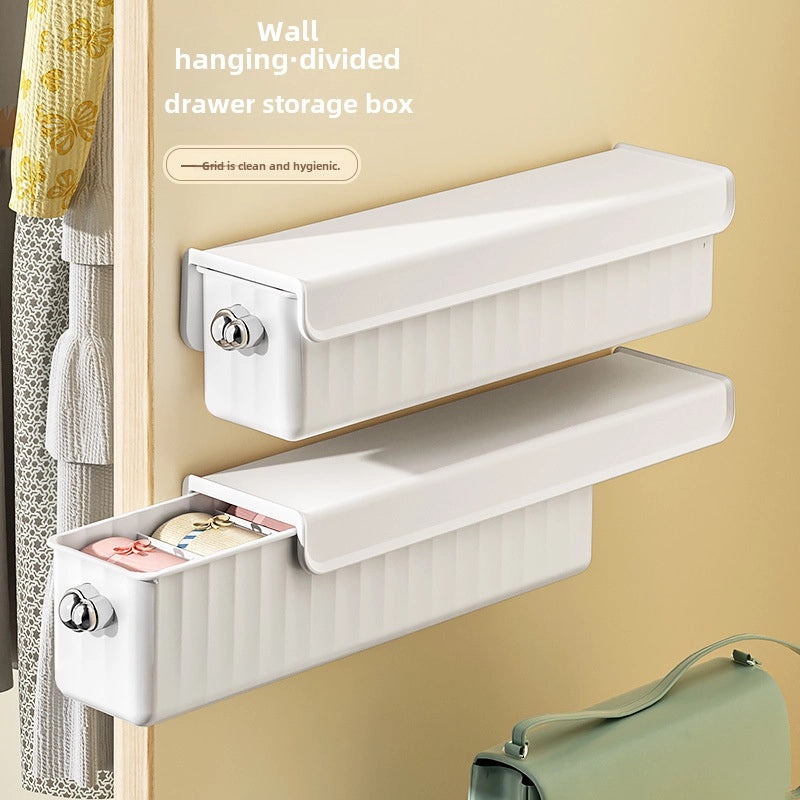 Three-in-One Underwear and Socks Storage Box with Lid, Wall-Mounted Plastic Organizer for Wardrobe|Home Storage & Organization