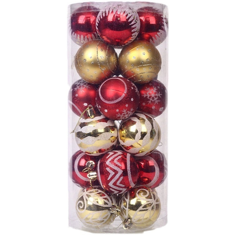 Creative 24-Piece 6cm Painted Transparent Christmas Ball Ornaments for Window Decoration|Christmas Decorations