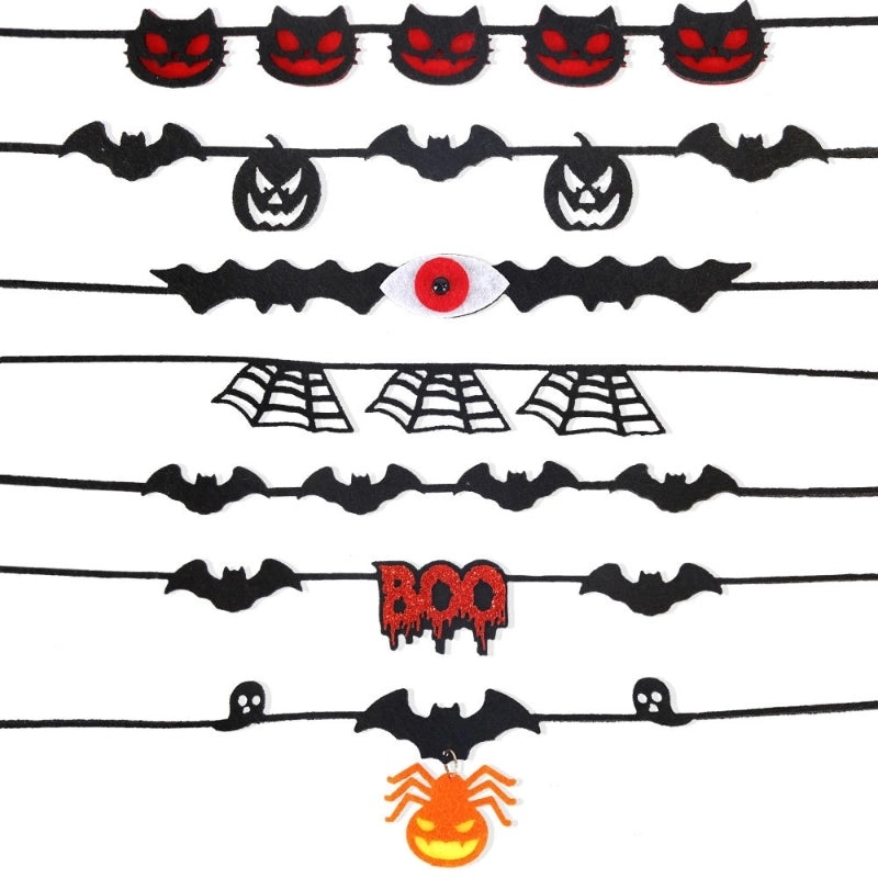 Halloween Spider Bat Skull Necklace Felt Pendant Funny Cool Party Accessory|Jewelry & Accessories