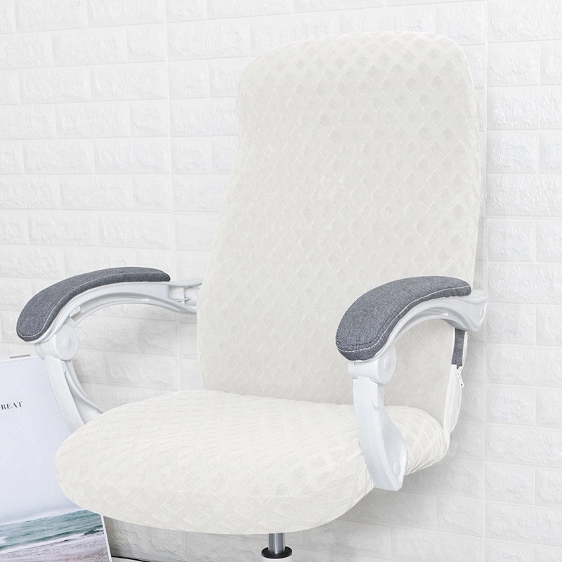Knitted Jacquard Elastic Office Chair Cover with Pineapple Grid Pattern for Rotating Armrest Computer Chair|Office Furniture Accessories