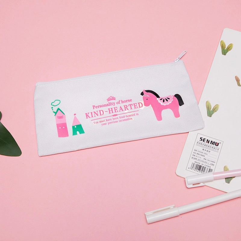 2 Pieces Red Leather Pencil Cases Simple Design for Office, School, and Home Use|Stationery & Office Supplies