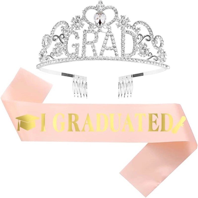 Graduation Season Crown and Shoulder Belt Set for Prom and Party | Accessories & Jewelry