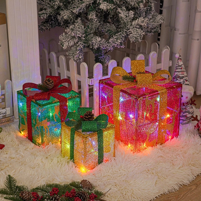 Festive Christmas Gift Box Indoor Decorative Lights for Family Gatherings|Holiday Home Decor