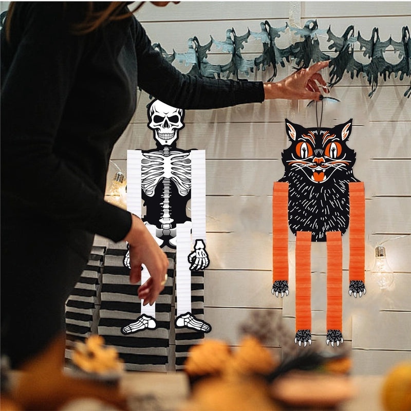 Halloween Casual Pumpkin Skull Skeleton Hanging Ornaments Minimalist Paper Decorations|Home Decor