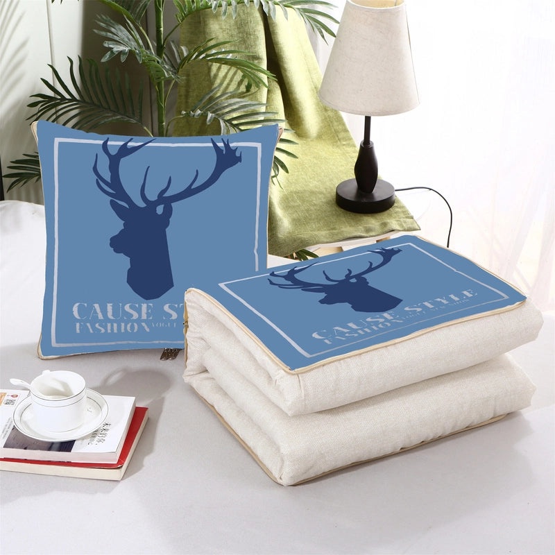 Custom Logo Pillow Quilt Dual-use Car Cushion & Sleeping Blanket Four-season Thin Blanket Gift Printing|汽车配件