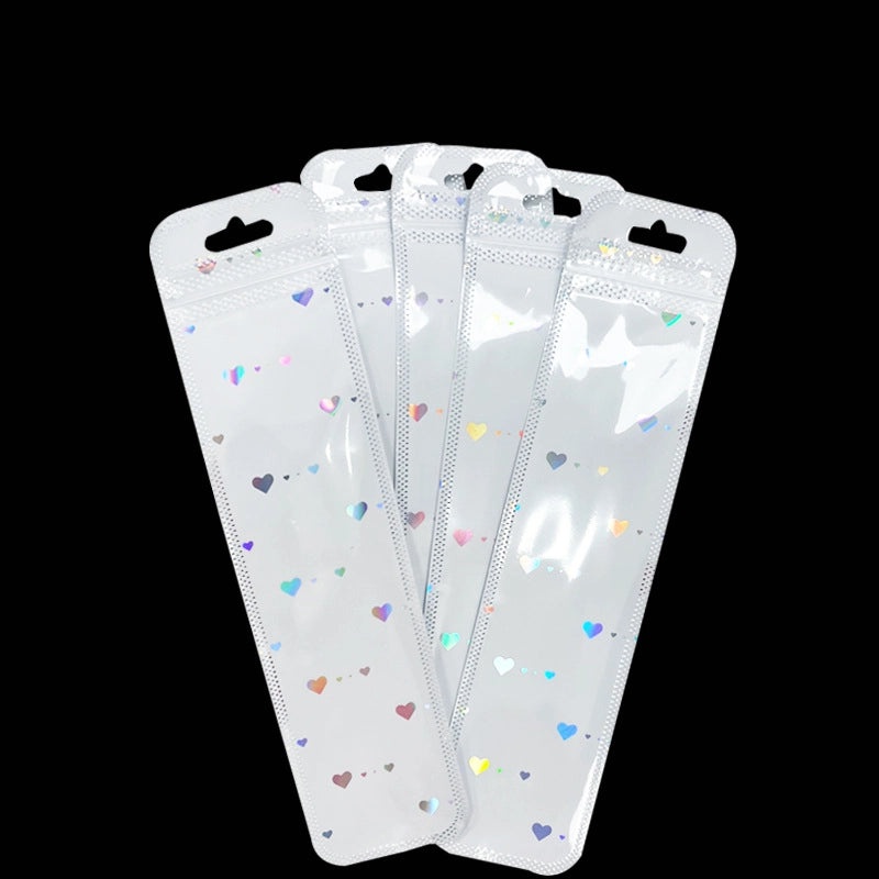 Yin Yang Lock Plastic Card Bag Small Gift Packaging Laser Self-Sealing Pocket for Jewelry|Jewelry Packaging