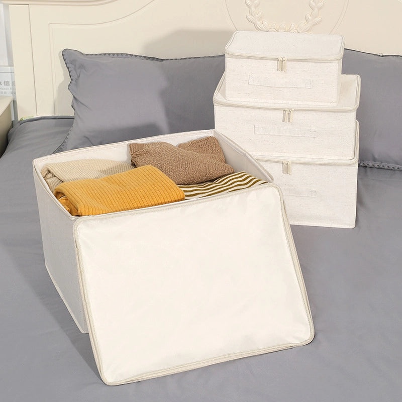 Tianshan Soft Cotton Linen Storage Box Foldable Wardrobe Organizer Clothes Finishing Box|Home Storage & Organization