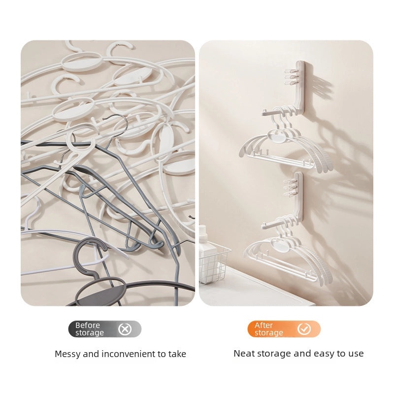 Wall-mounted Folding Clothes Hanger Non-slip Hook for Dormitory Student Use|Home Storage & Organization