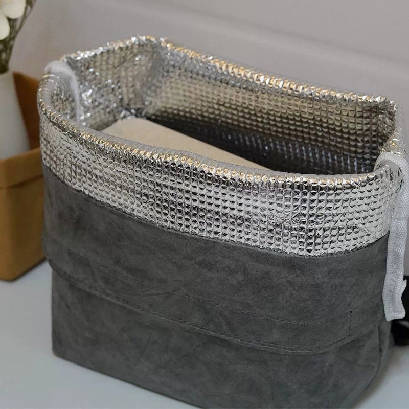 Creative Foldable DuPont Paper Lunch Bag with Thick Aluminum Foil Insulation | Insulated Lunch Bags & Cooler Bags