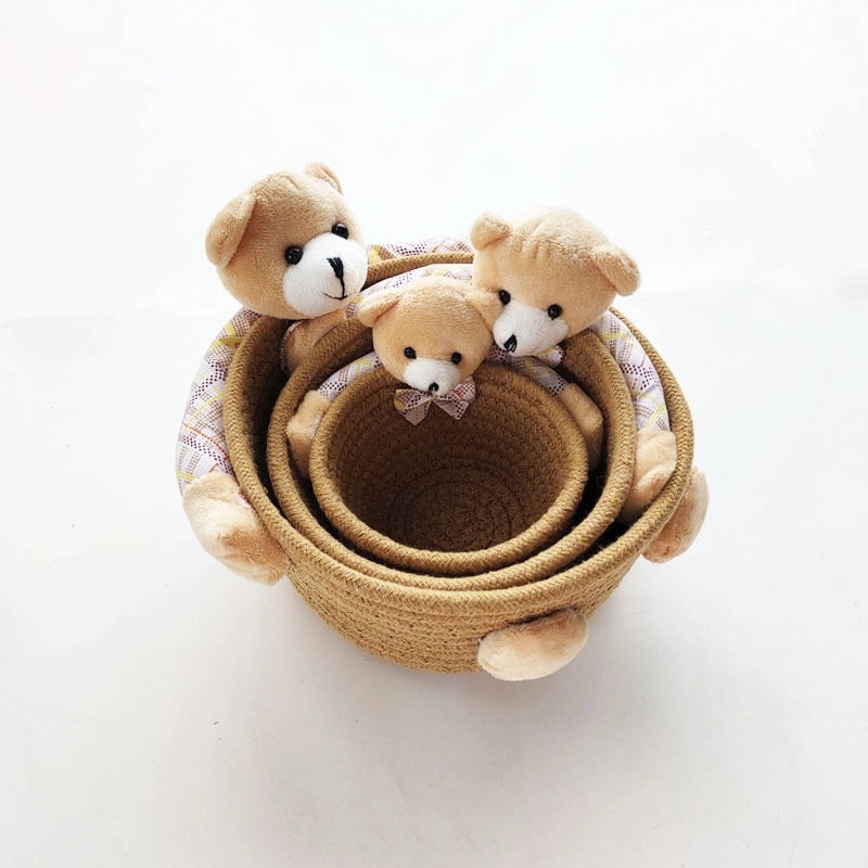 Adorable Cotton Thread Basket with Animal Design|Home Storage & Organization