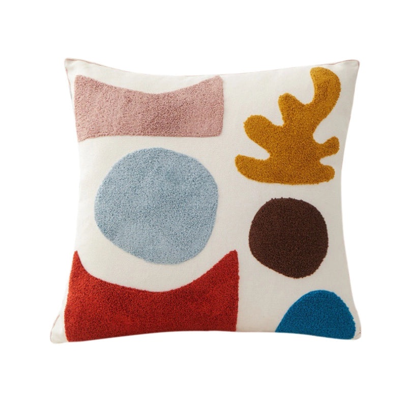 Embroidered Cotton Floral Cushion Cover Soft Decorative Pillow Case for Sofa Bedside Home Decor|Home Decor & Pillows