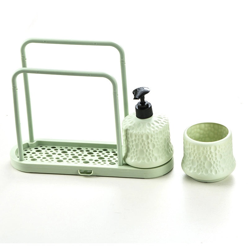 Punch-Free Sink Draining Rack with Steel Ball Sponge Holder for Kitchen Cleaning Supplies | Kitchen Storage